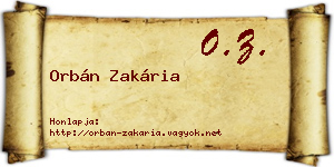 Orbán Zakária névjegykártya