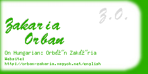 zakaria orban business card